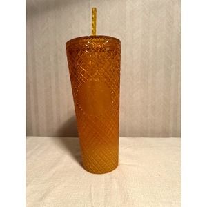 Starbucks 2022 Ombre Orange Mango Jewelled Studded Tumbler Cold Cup Venti 24oz
